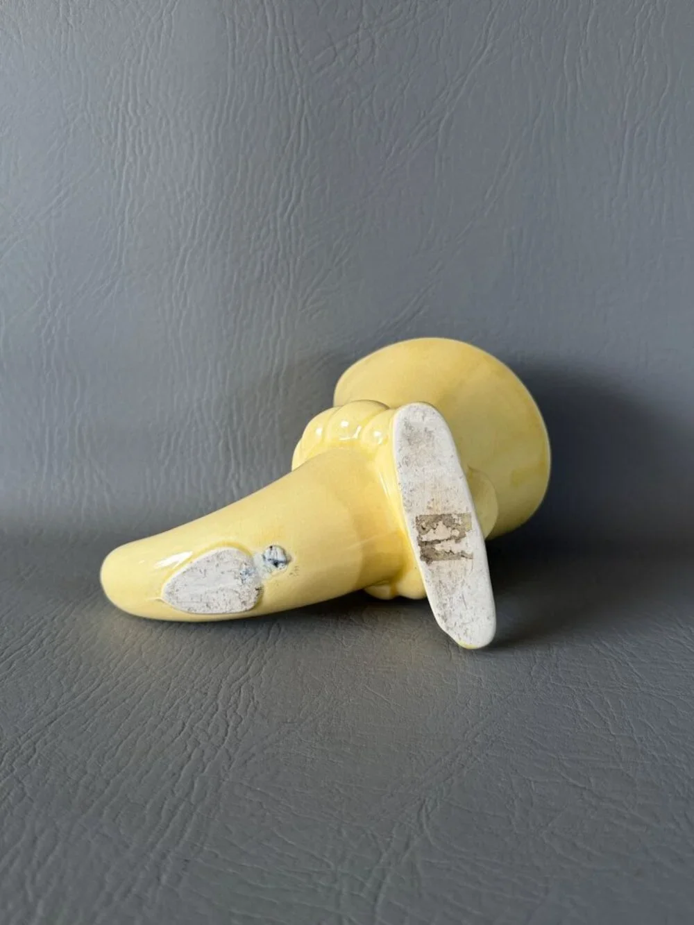 Vintage Yellow Ceramic Cowboy Boot Vase Planter Mid-Century Western Home Decor